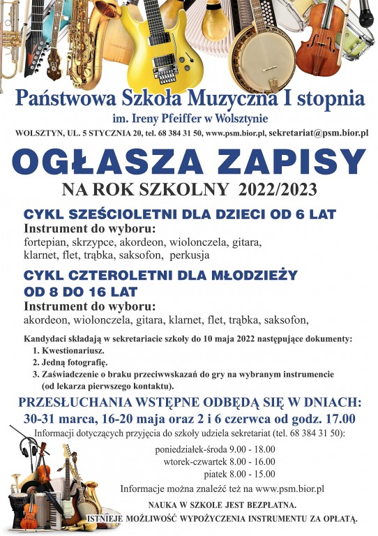 Rekrutacja do szko�y muzycznej 2022